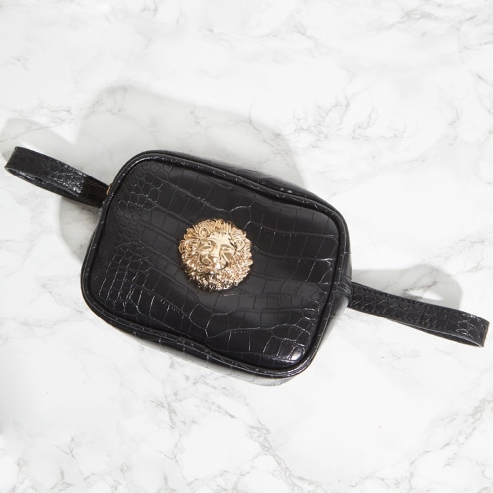 PLT black lion waist bag